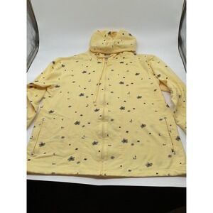 Euro Joy Floral Print Full Zip Up Hoodie Jacket with Pockets Size M